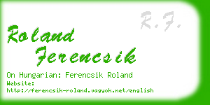 roland ferencsik business card